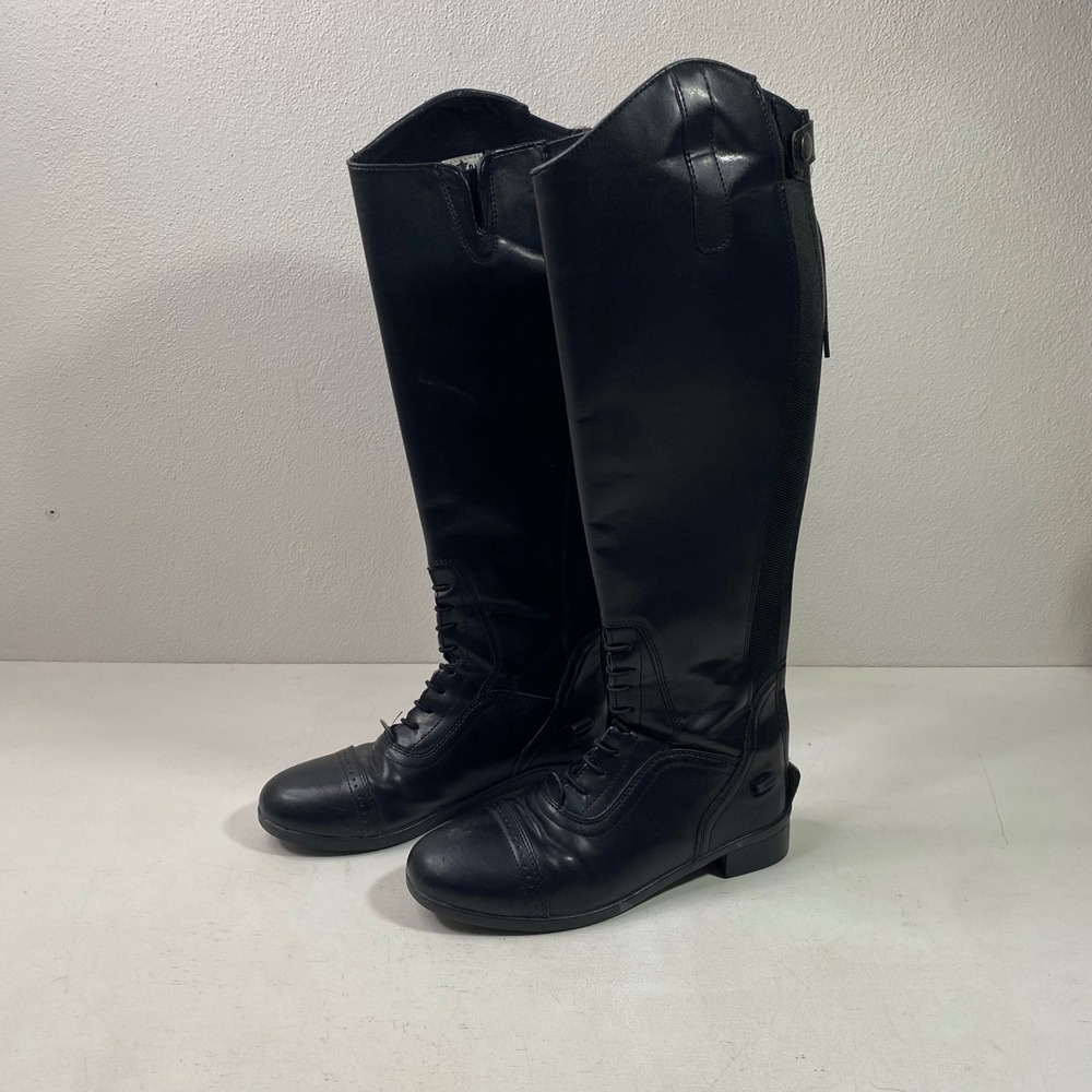 Saxon Syntovia Equestrian Riding Boots Women's 8 Tall Field Lace Up Zipper